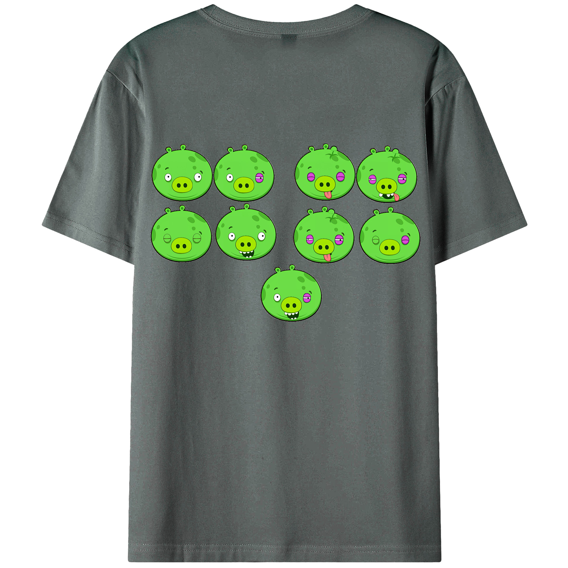 （画像用） Angry Birds アングリーバード 綿100％ メンズ半袖Tシャツ（バックプリント） 通気性